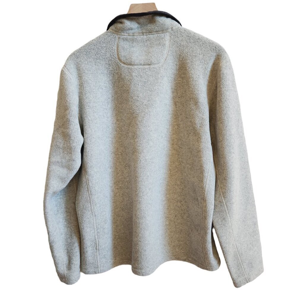 North Face Men's Pyrite Quarter Zip Fleece Jacket in Wild Oat Heather Tan Sz. M - Picture 2 of 4